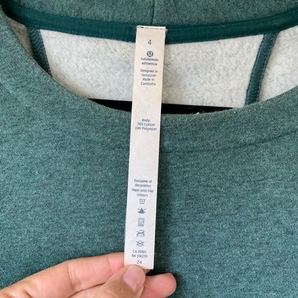 Lululemon Green Cut out back Crew neck Sweater - Picture 5 of 6